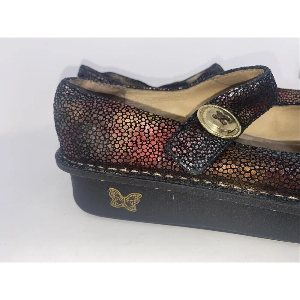 ALEGRIA PAL-232 Womens Sz 36 Reflect Leather Maryjane Slip Resistant‎ Clog 6 6.5
